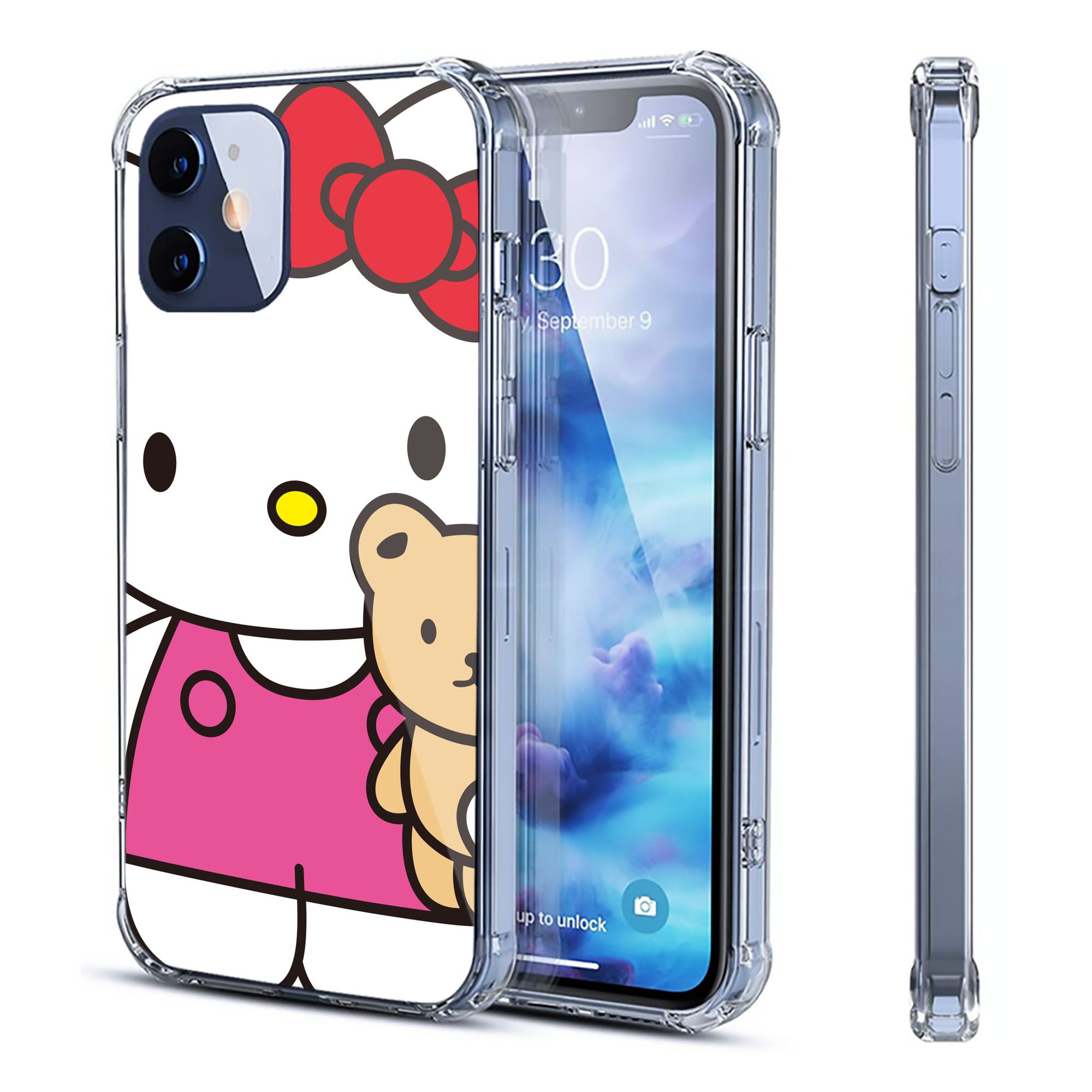 （画像用） Hello Kitty ハローキティ 【iPhone 12シリーズ対応】透明スマホケース（クリアソフトケース）